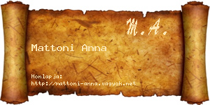 Mattoni Anna névjegykártya